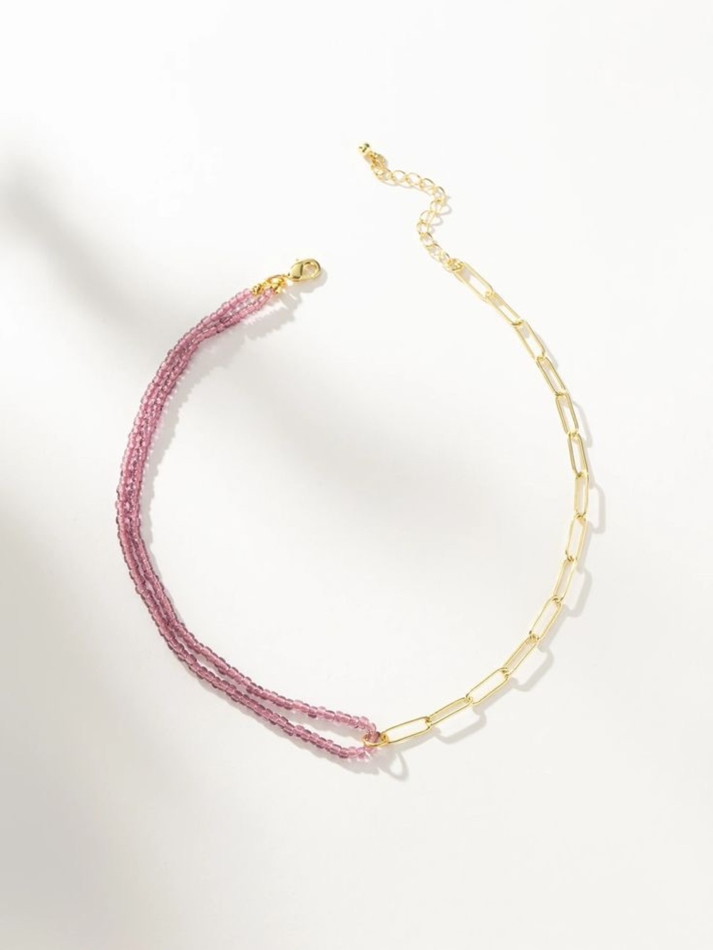 Uncommon James Purple & Gold Beaded Paper Clip Chain Bracelet, New -Rare